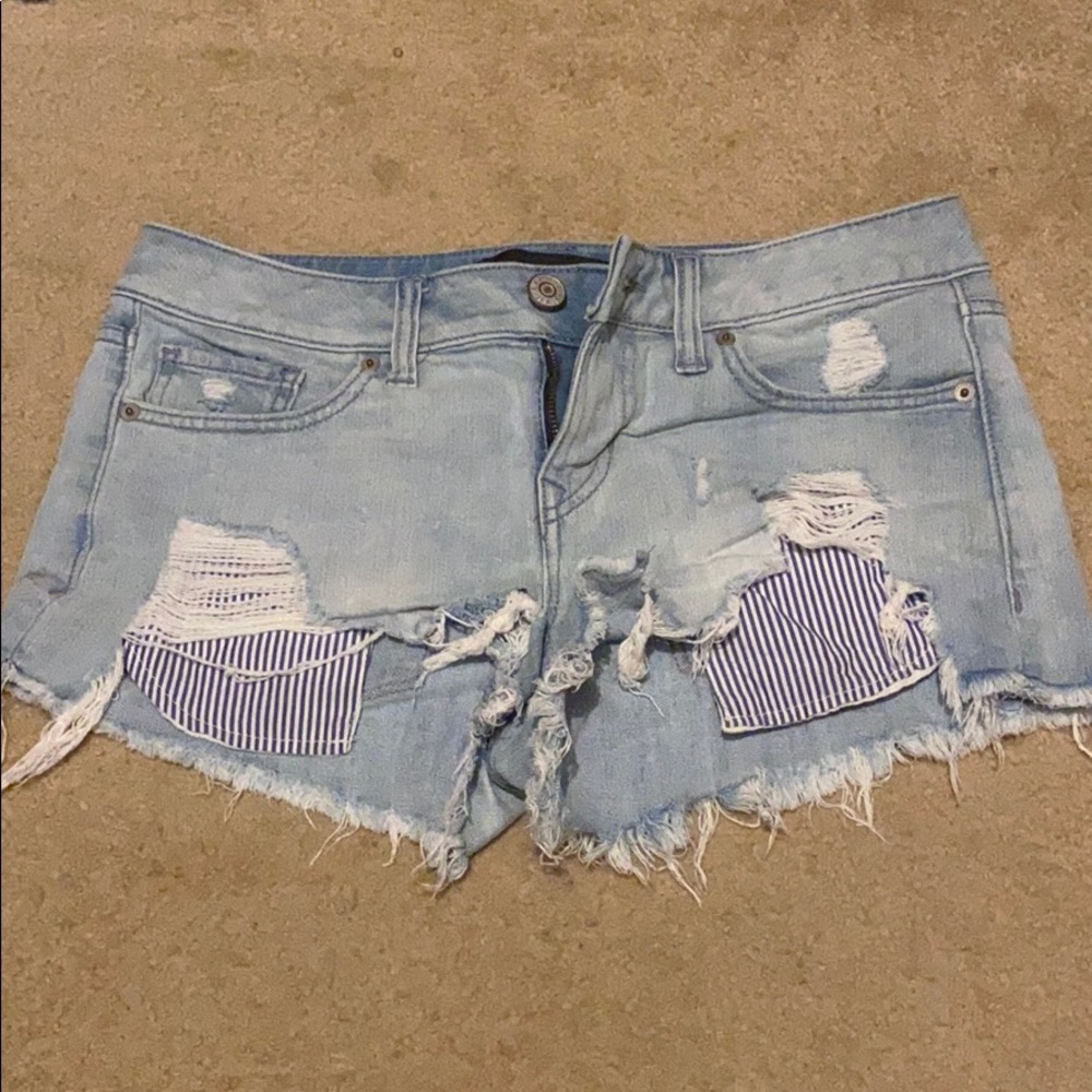 Express low rise jean shorts